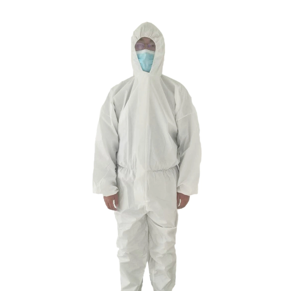 Non-Woven Coverall PPE Isolation Gown Anti-Static Disposable Protection Custom White Cleanroom ESD Suit