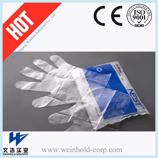 Einweghandschuh aus PE/LDPE/HDPE, der im Krankenhaus verwendet wird